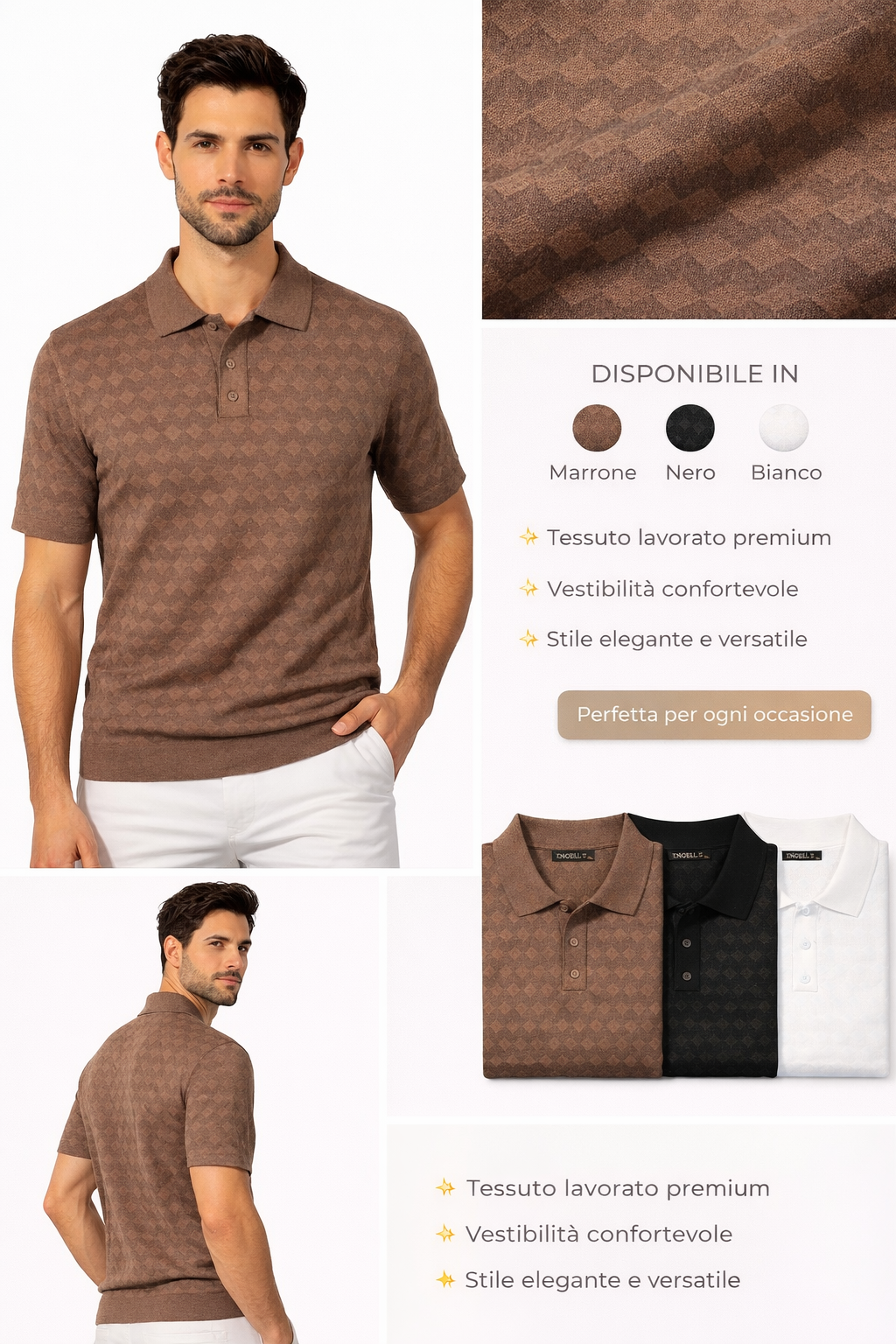 Maglia con colletto e bottoni in filo di cotone