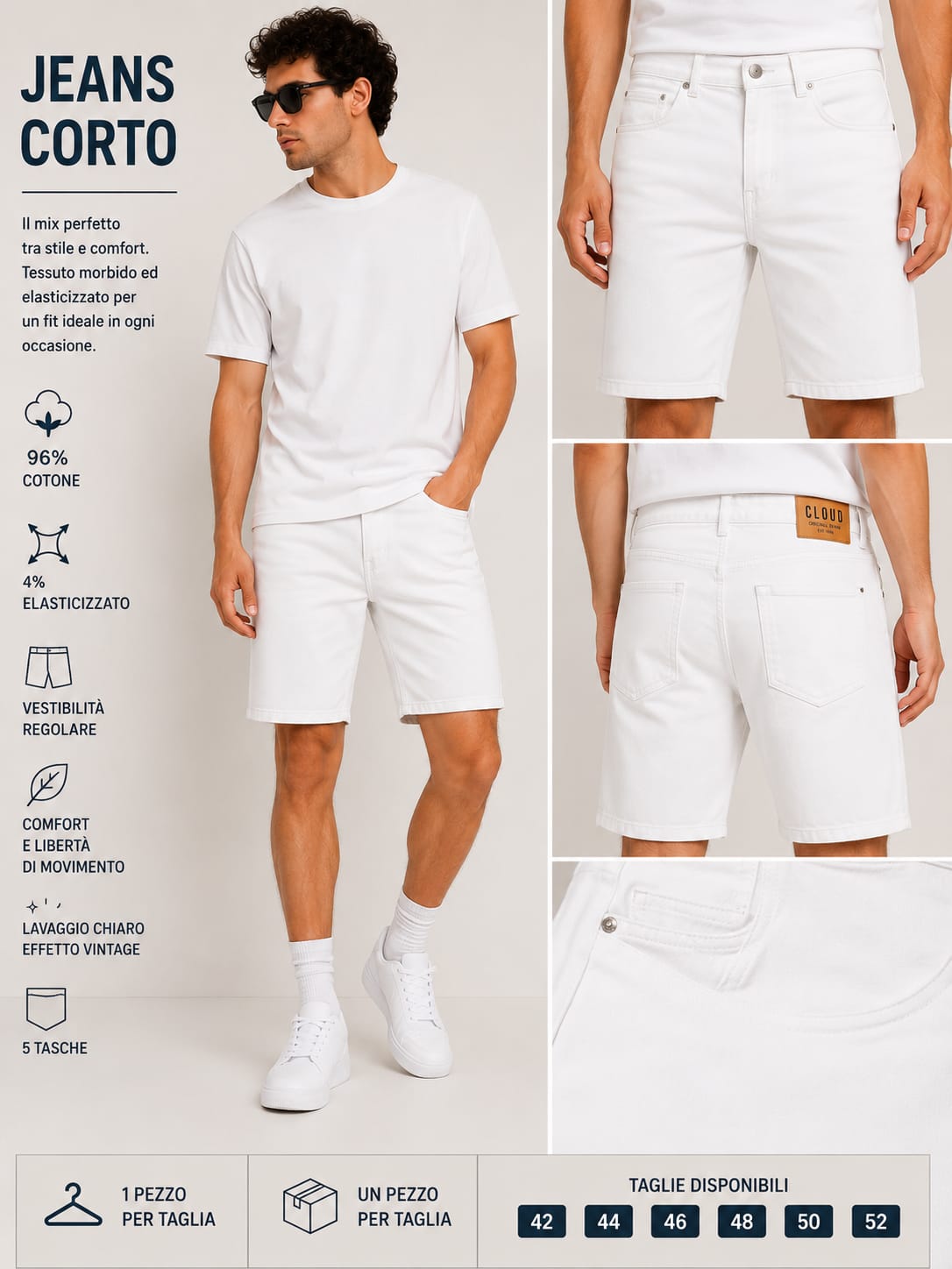 Jeans corto bianco