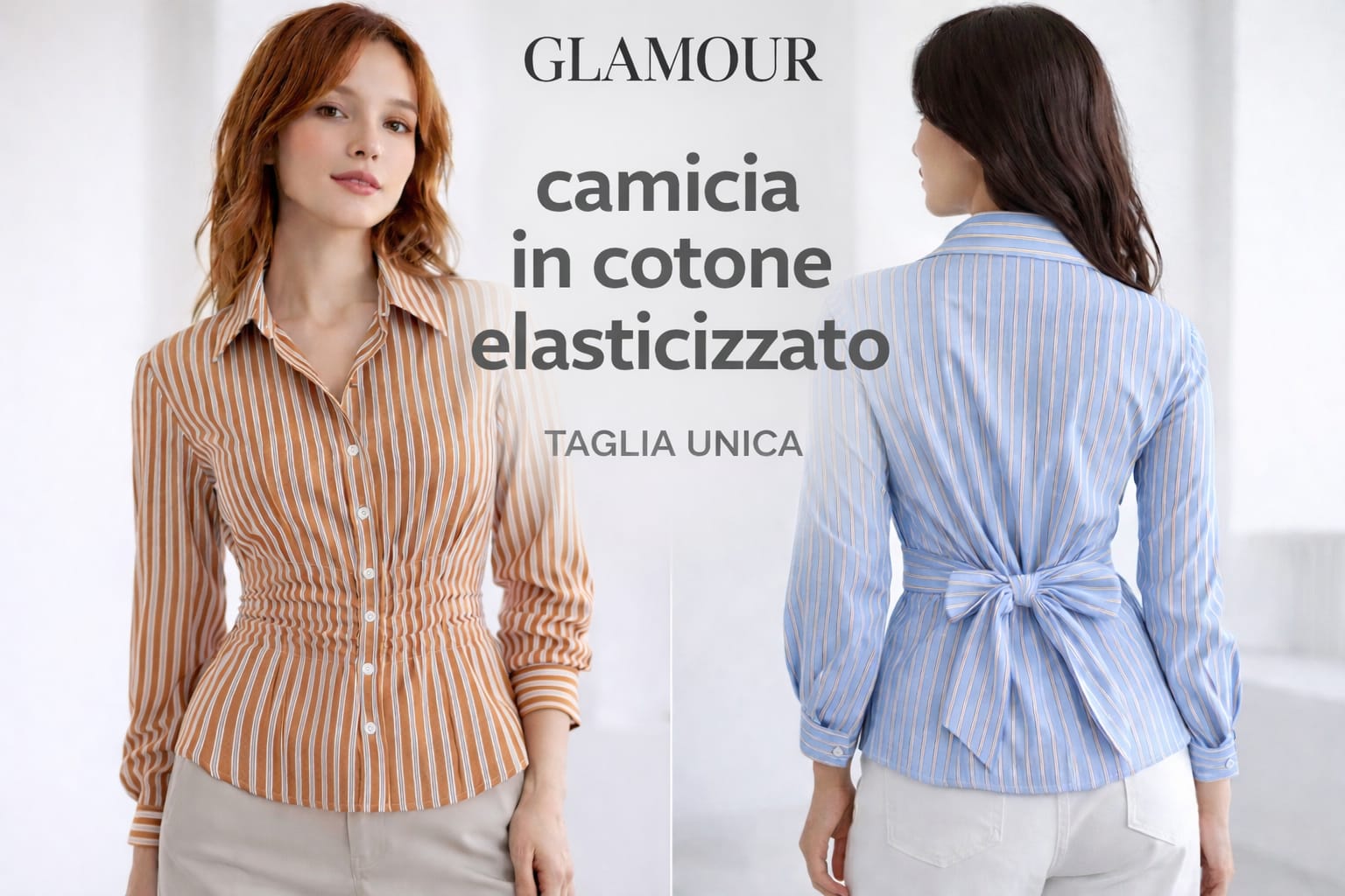 Camicia in cotone elasticizzato