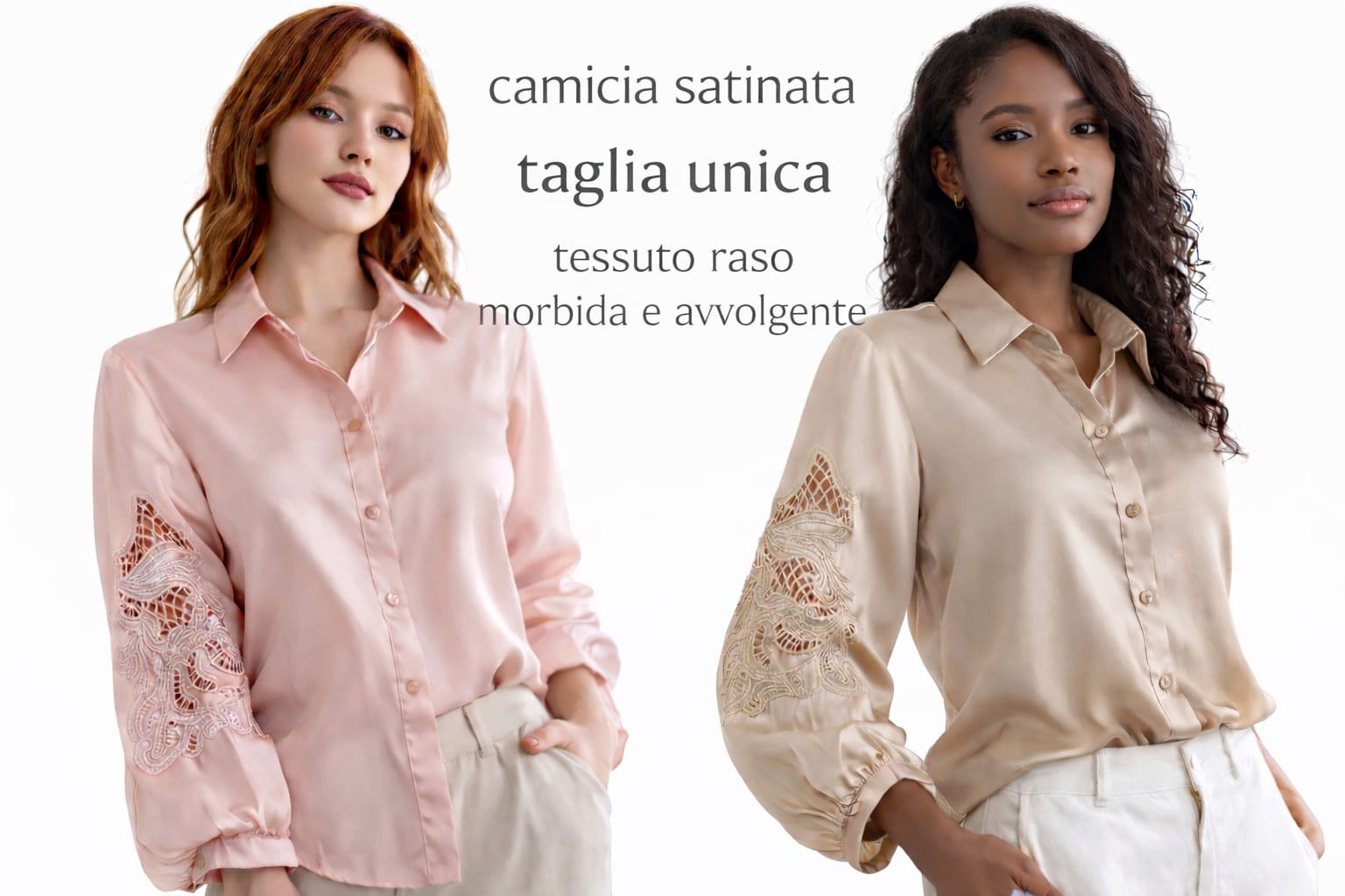 Camicia taglia unica con ricamo