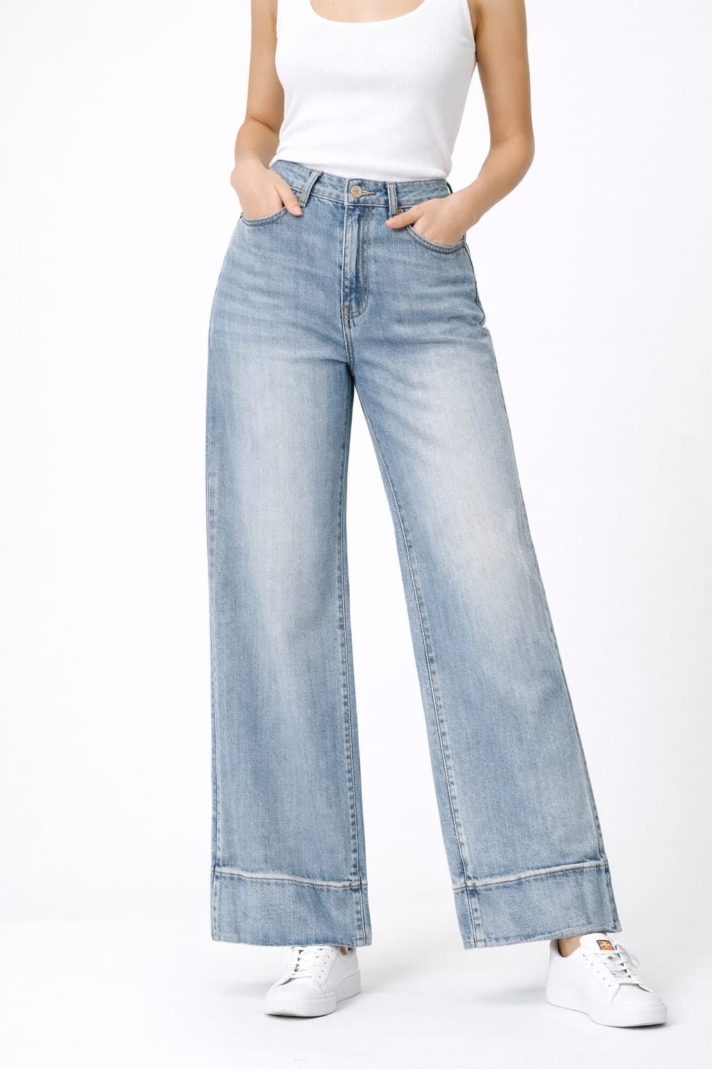 Jeans elasticizzato colore sfumato freddo