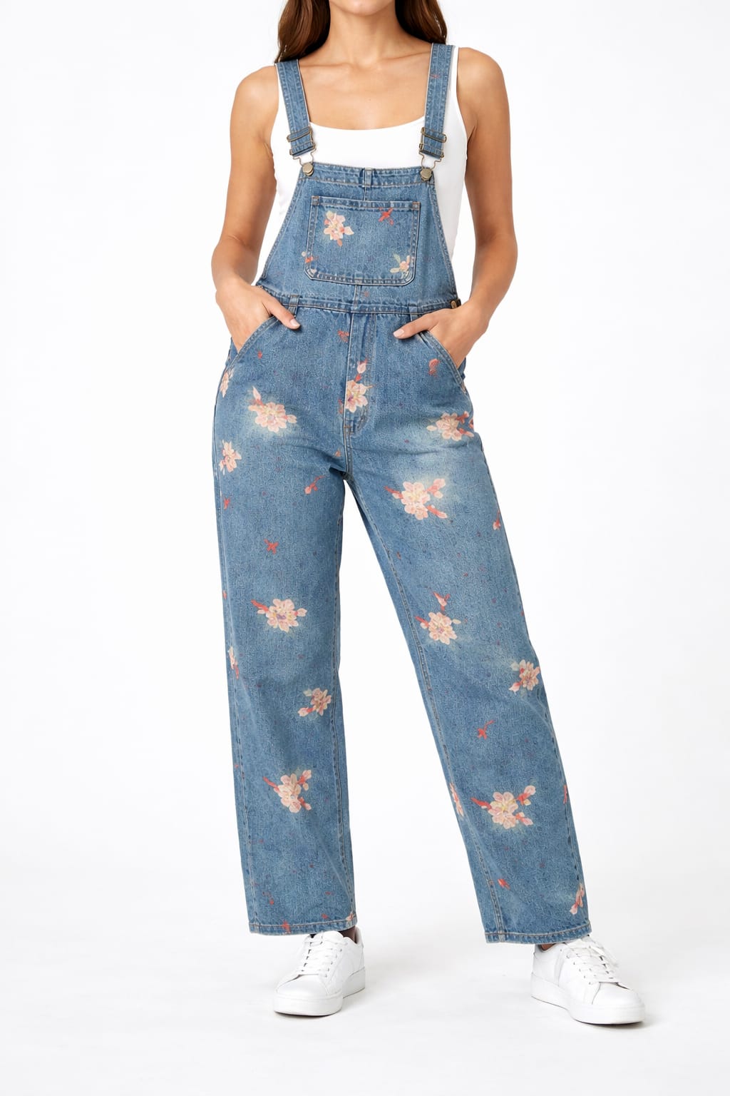 Salopette jeans comoda taglia unica