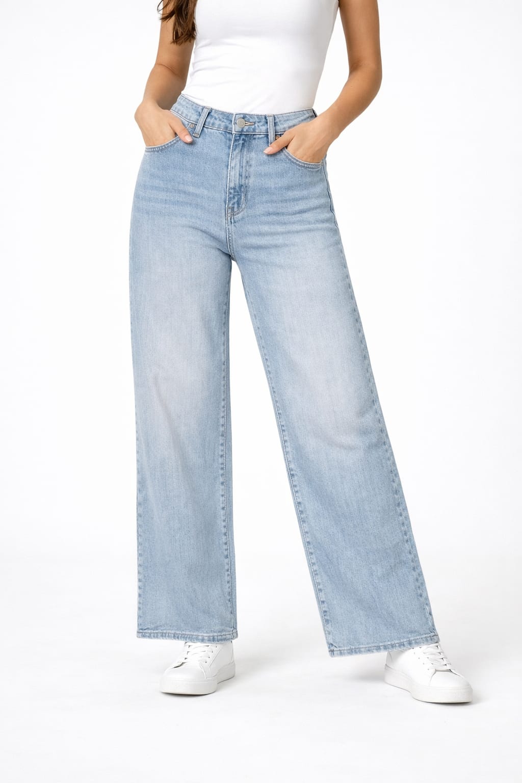 Jeans cotone leggero ampio elasticizzato