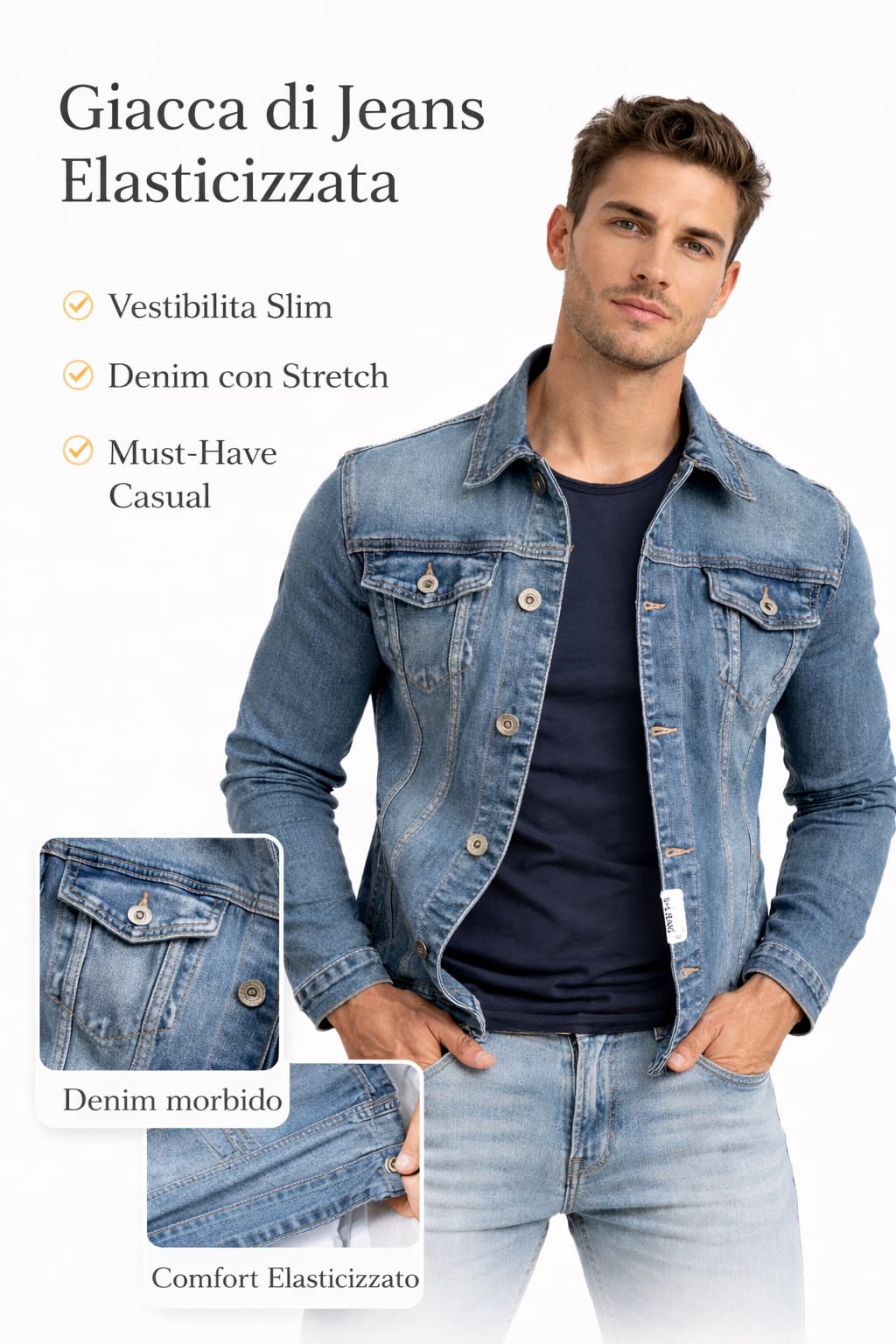 Giacca di jeans elasticizzata